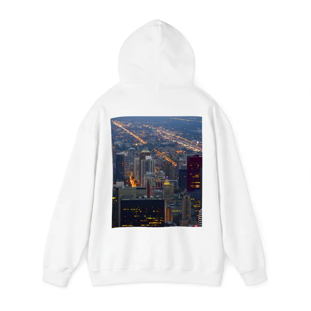 Chicago Skyline Aerial City Night View – Hoodies