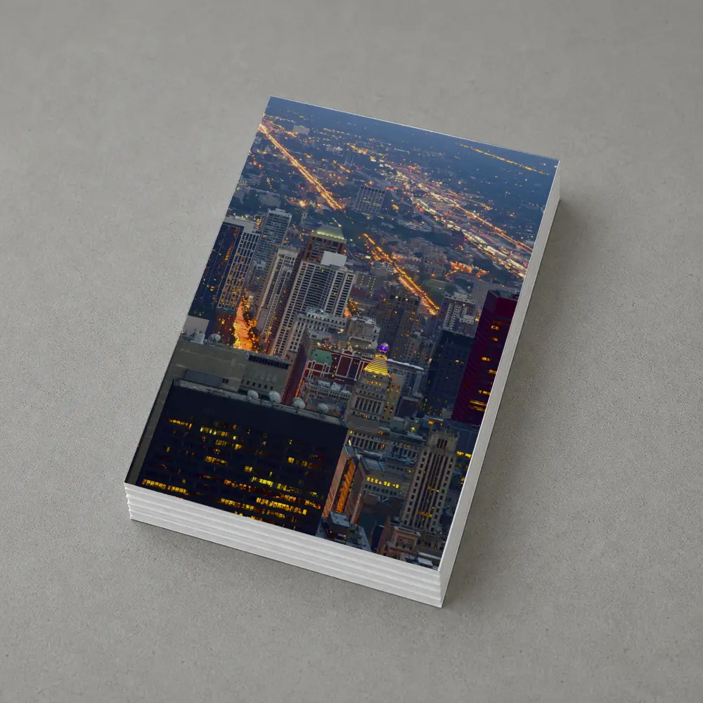 Chicago Skyline Aerial City Night View – Postcards