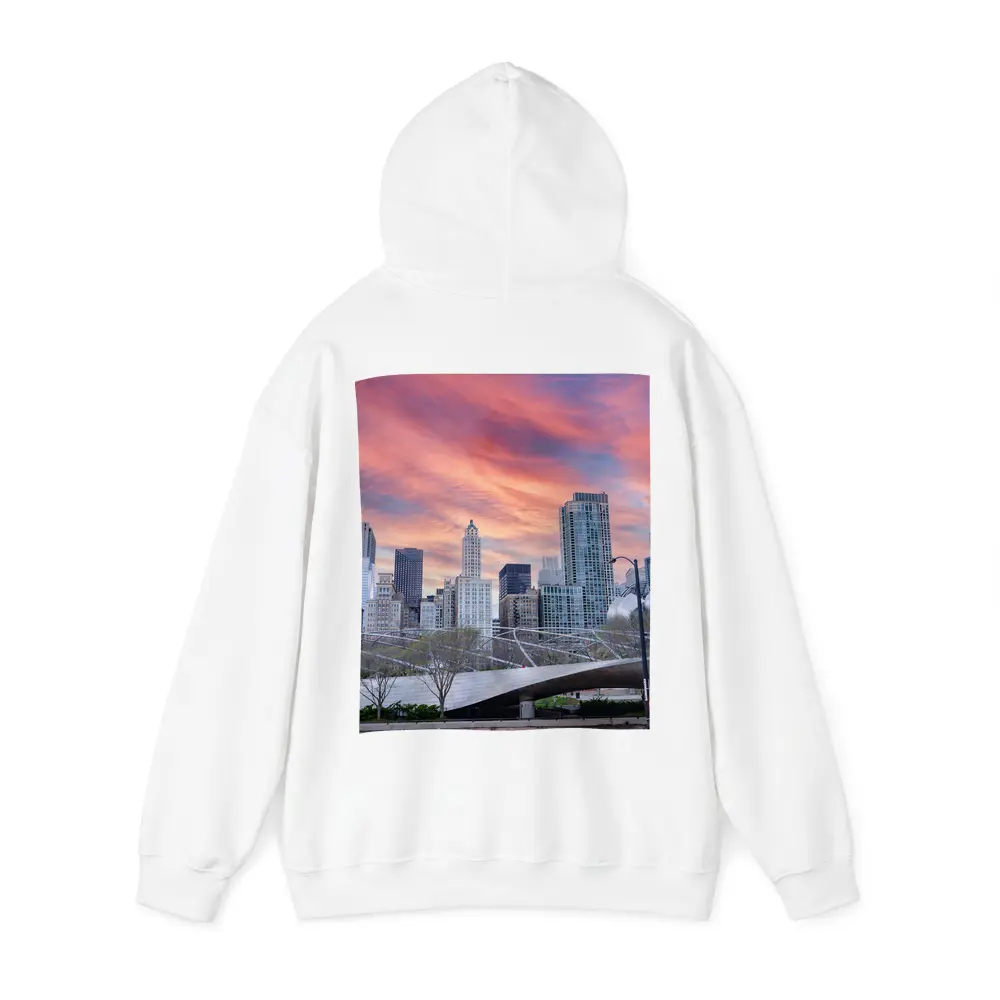 Chicago Skyline Millennium Park Sunset Sky – Hoodies