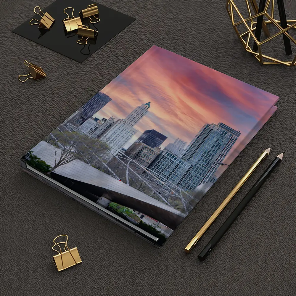 Chicago Skyline Millennium Park Sunset Sky – Notebooks