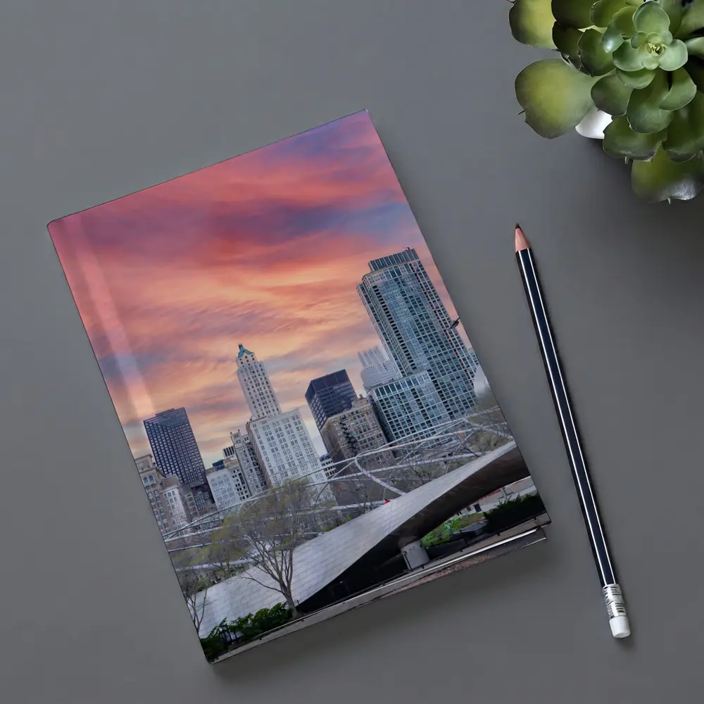 Chicago Skyline Millennium Park Sunset Sky – Notebooks