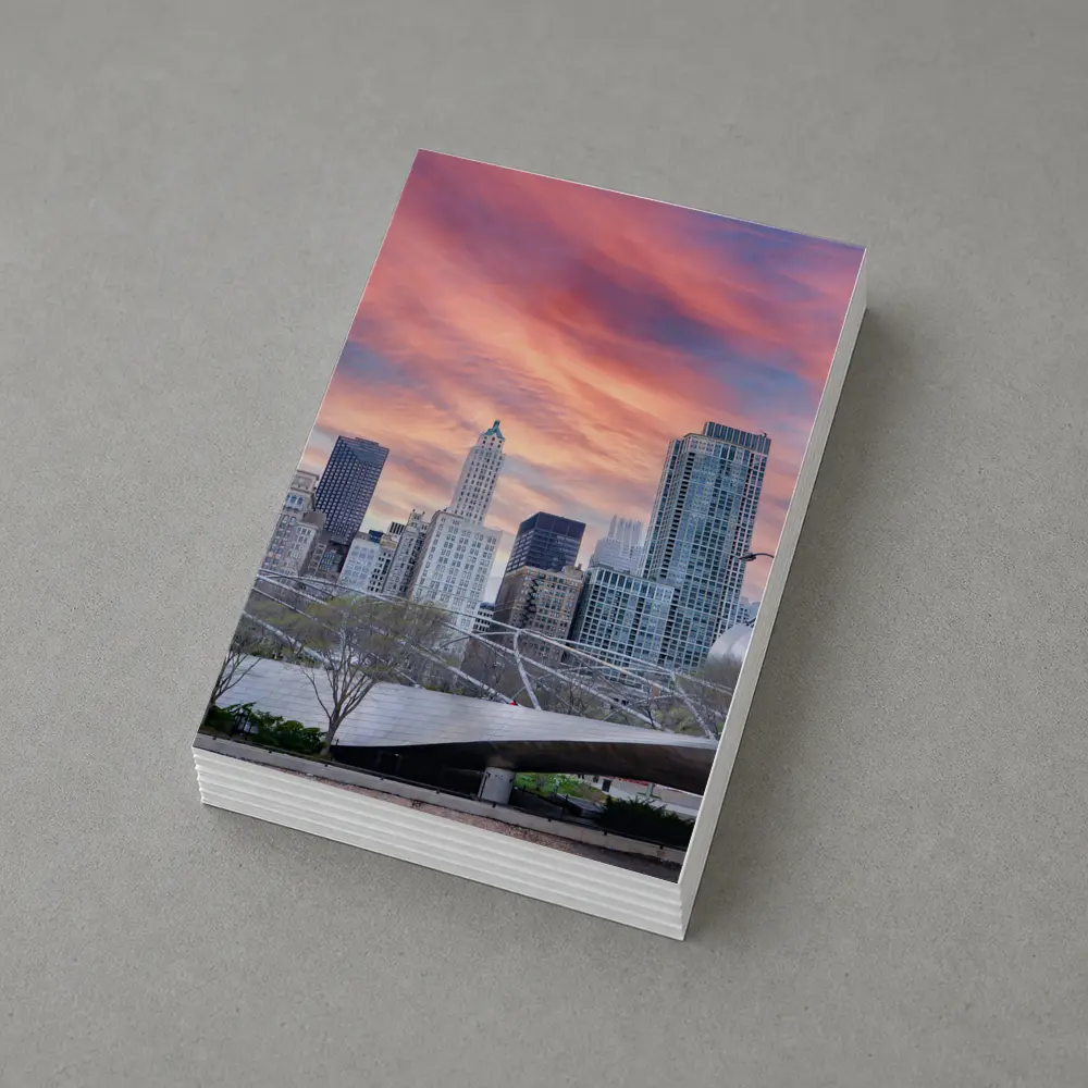 Chicago Skyline Millennium Park Sunset Sky – Postcards