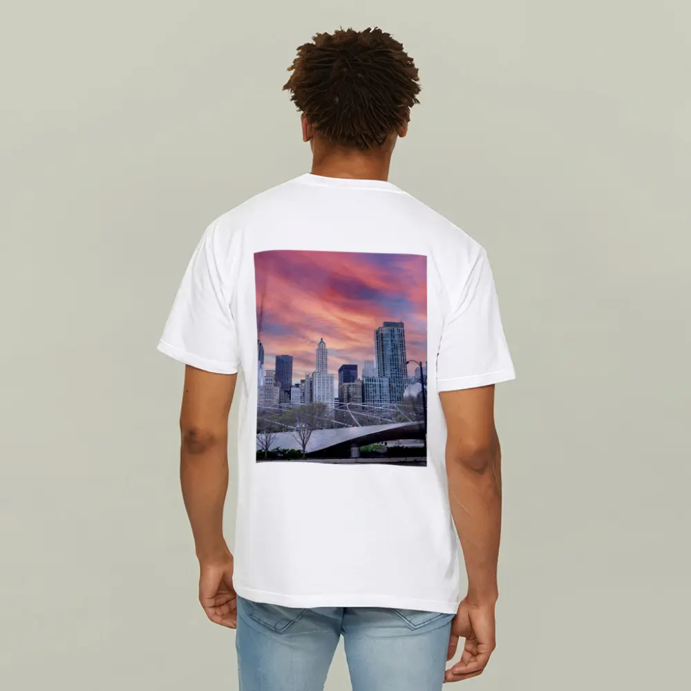 Chicago Skyline Millennium Park Sunset Sky – T-Shirts