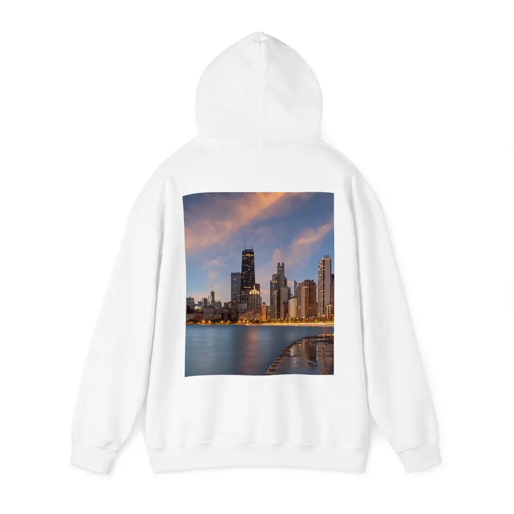 Chicago Skyline at Dusk Lake Shore – Hoodies
