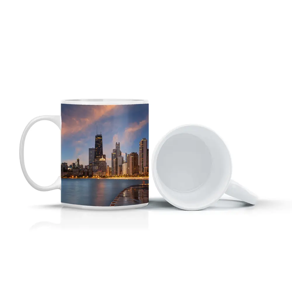 Chicago Skyline at Dusk Lake Shore – Mugs