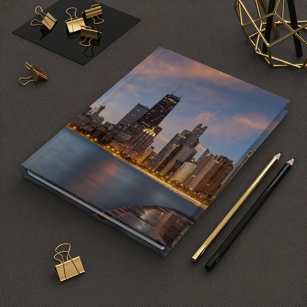 Chicago Skyline at Dusk Lake Shore – Notebooks