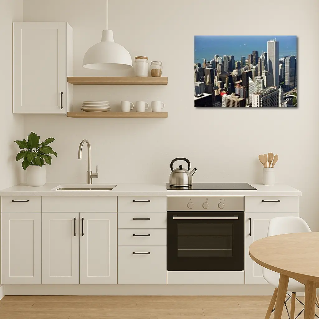Chicago Skyline Aerial View Lake Michigan – Wall Art