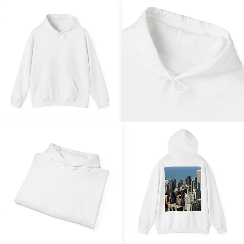 Chicago Skyline Aerial View Lake Michigan – Hoodies