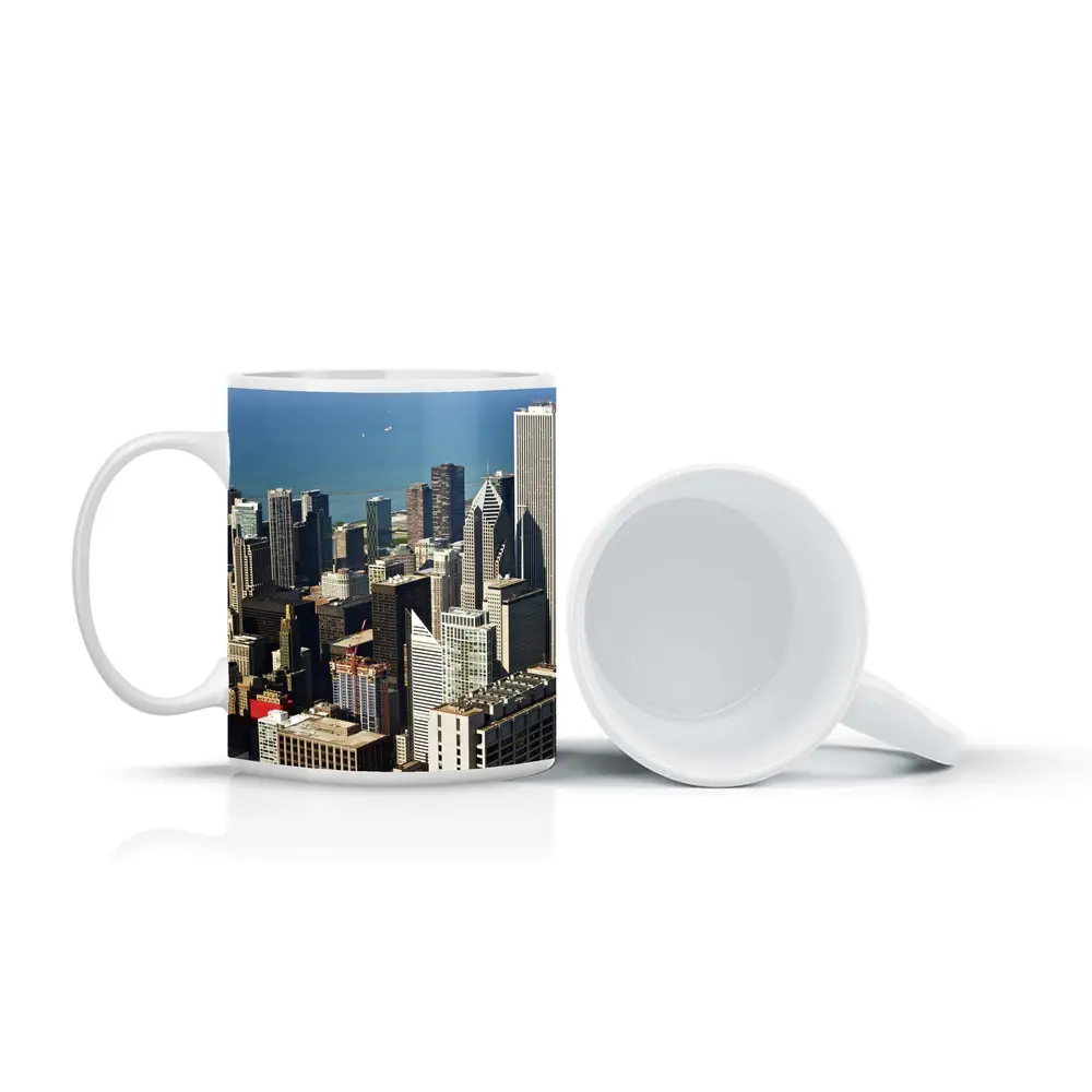Chicago Skyline Aerial View Lake Michigan – Mugs