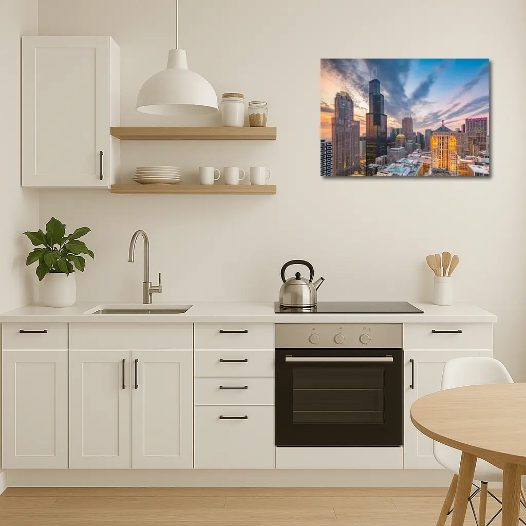 Chicago Skyline Willis Tower Sunset View – Wall Art