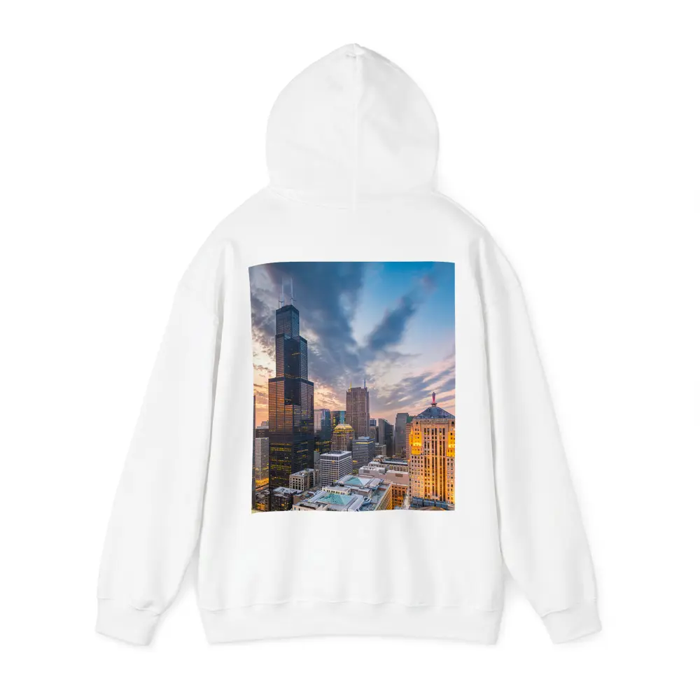Chicago Skyline Willis Tower Sunset View – Hoodies
