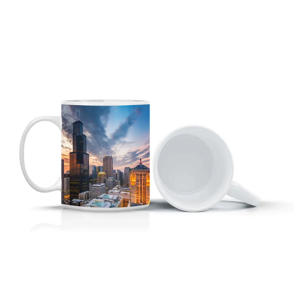 Chicago Skyline Willis Tower Sunset View – Mugs