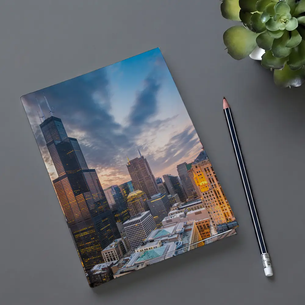 Chicago Skyline Willis Tower Sunset View – Notebooks
