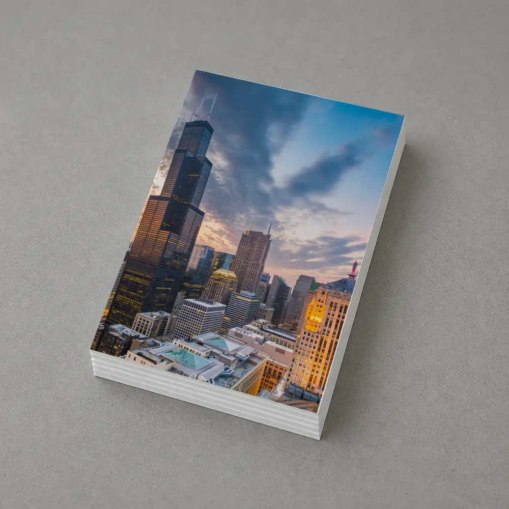 Chicago Skyline Willis Tower Sunset View – Postcards
