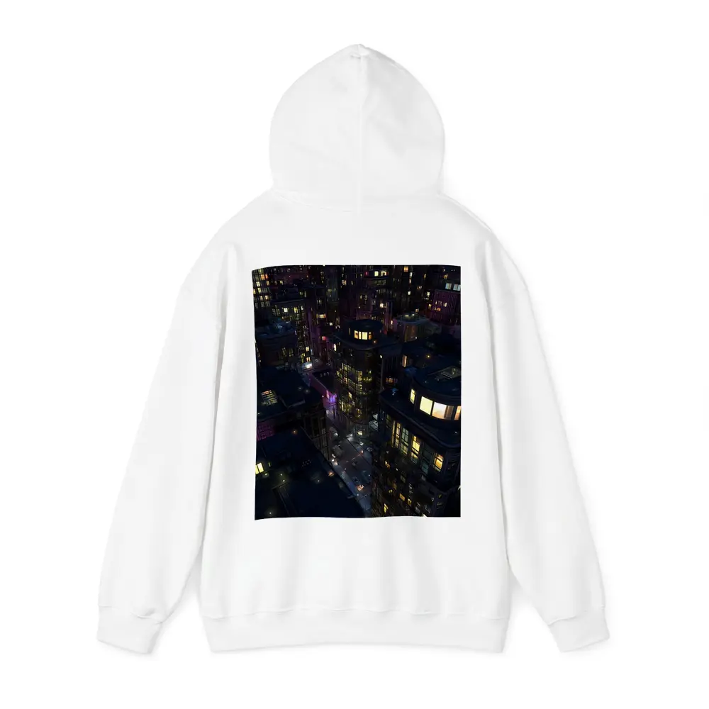 Dark City Night Aerial Urban Cityscape Art – Hoodies
