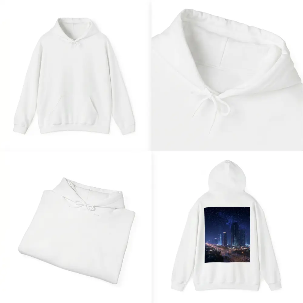 City Night Skyline Starry Sky View – Hoodies