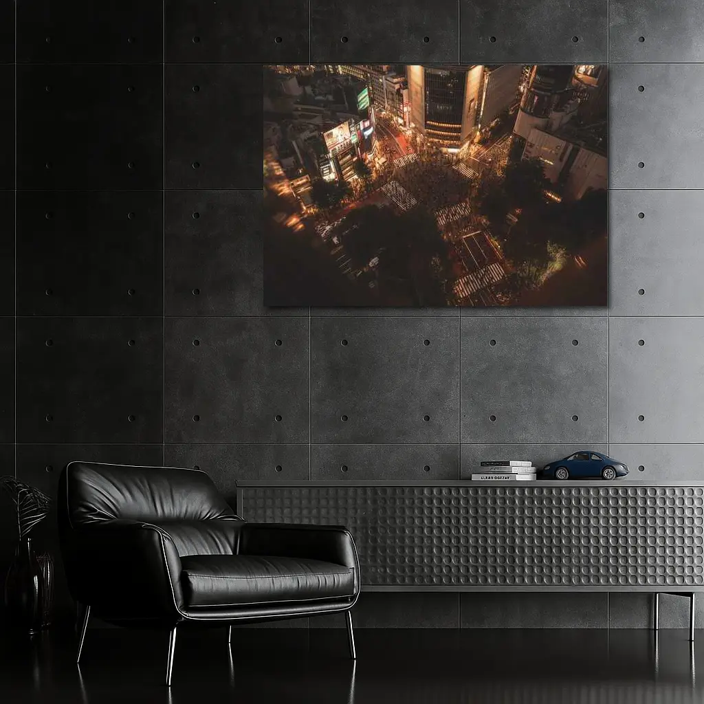Shibuya Crossing Tokyo Aerial Night View – Wall Art