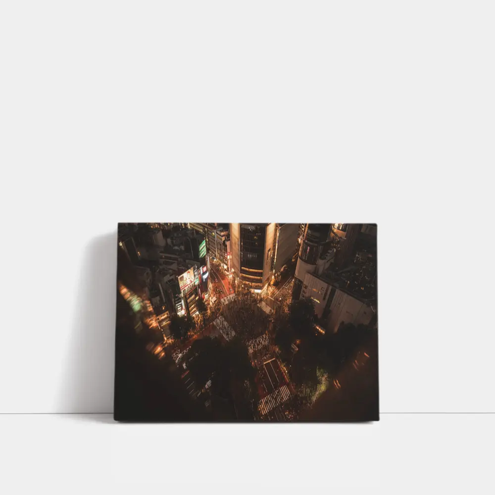 Shibuya Crossing Tokyo Aerial Night View – Wall Art