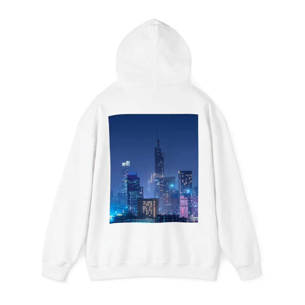 City Skyline Blue Night Lights Cityscape – Hoodies