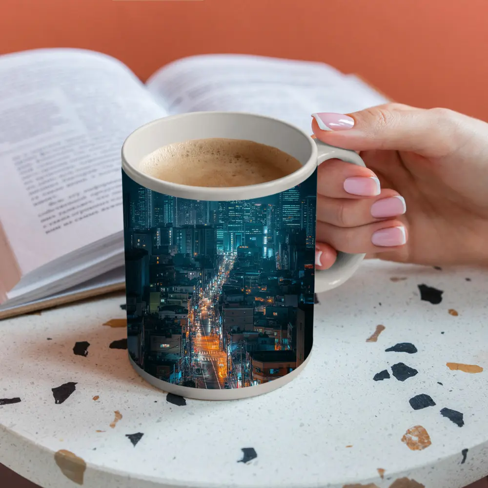 Seoul City Street Lights Night Cityscape – Mugs