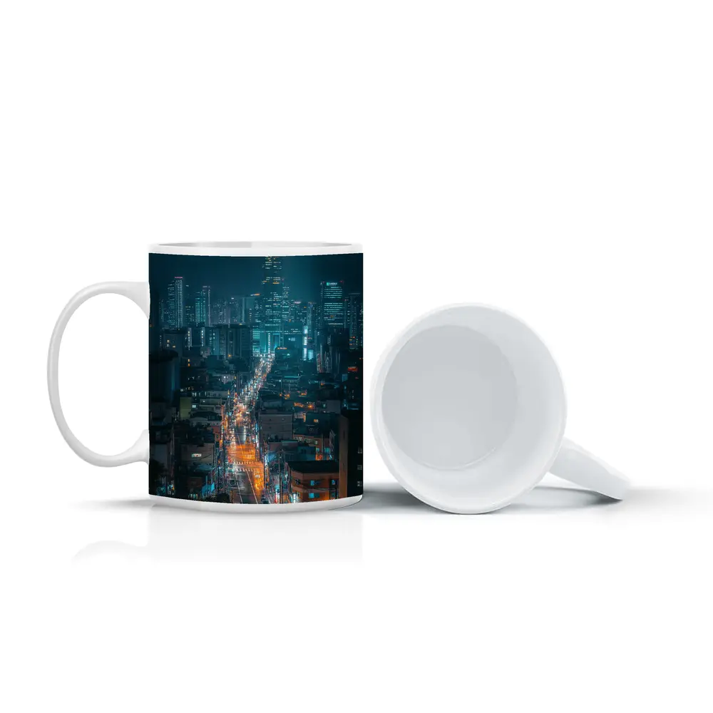 Seoul City Street Lights Night Cityscape – Mugs