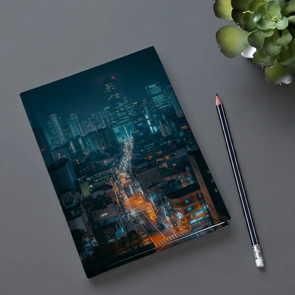 Seoul City Street Lights Night Cityscape – Notebooks