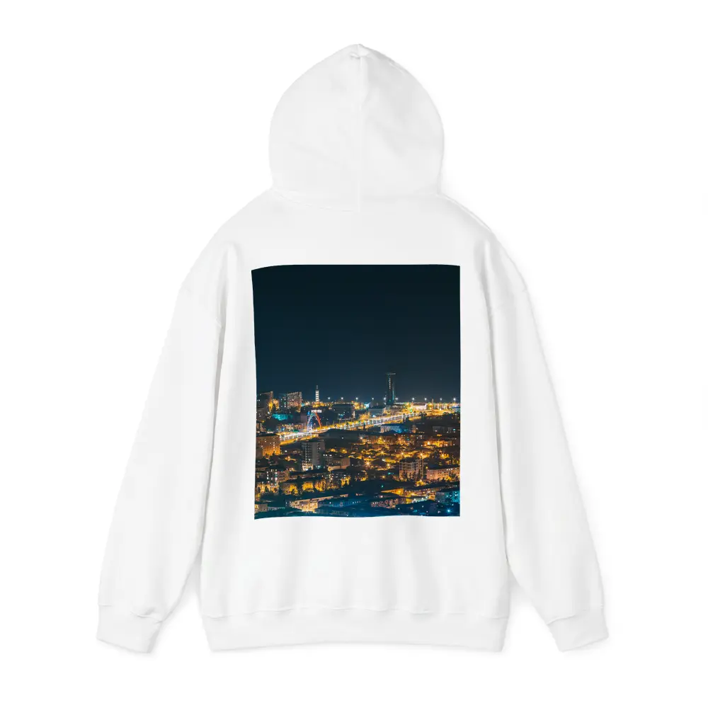 City At Night Glowing Urban Skyline View – Hoodies