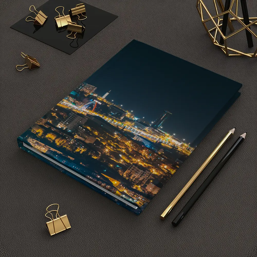 City At Night Glowing Urban Skyline View – Notebooks