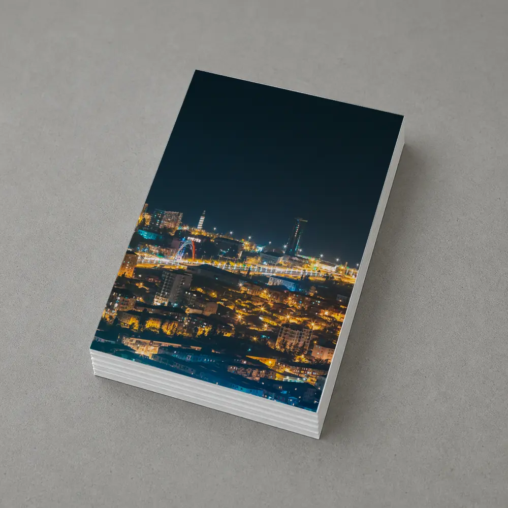 City At Night Glowing Urban Skyline View – Postcards