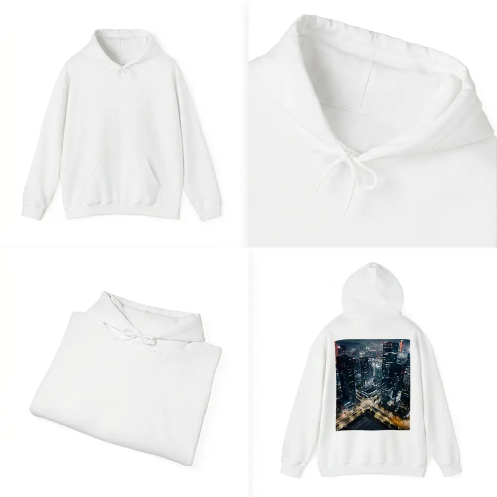 City At Night Aerial Skyline Dark – Hoodies