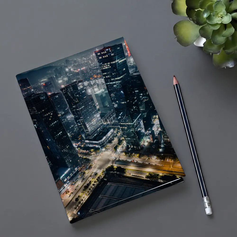 City At Night Aerial Skyline Dark – Notebooks