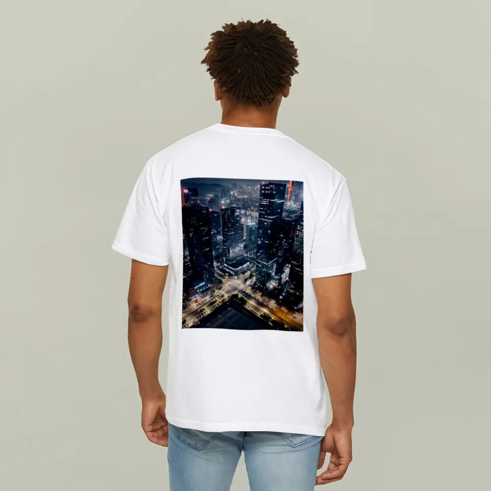 City At Night Aerial Skyline Dark – T-Shirts