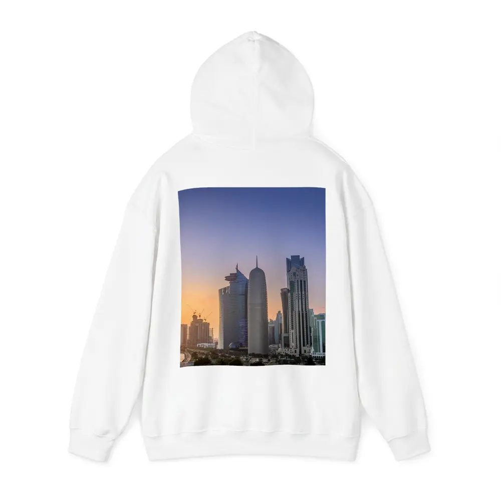 Doha Qatar Skyline at Golden Sunset – Hoodies