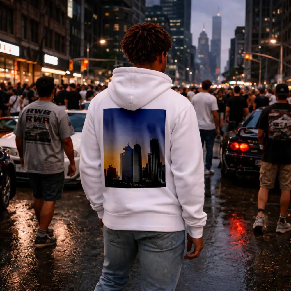 Doha Qatar Skyline at Golden Sunset – Hoodies