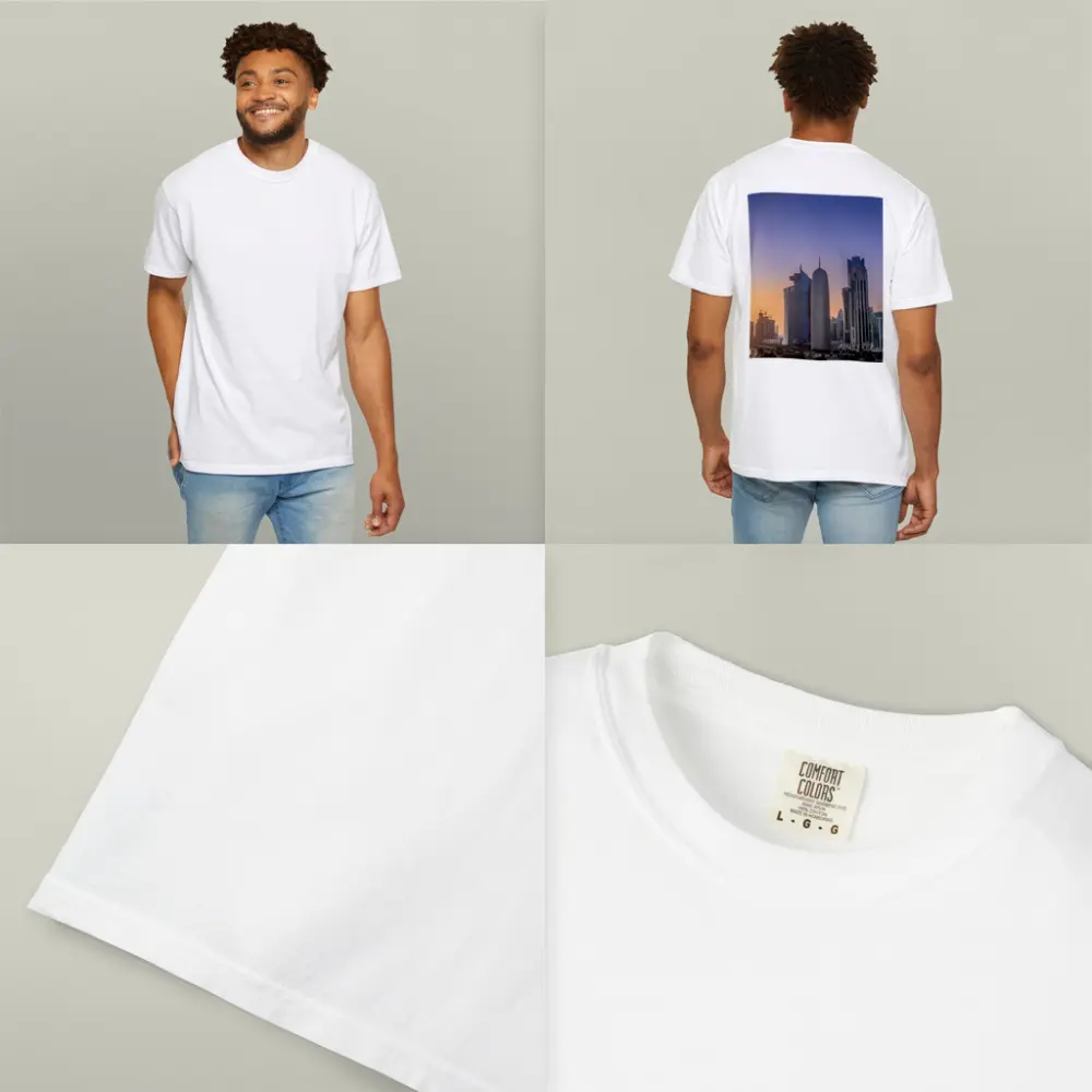 Doha Qatar Skyline at Golden Sunset – T-Shirts