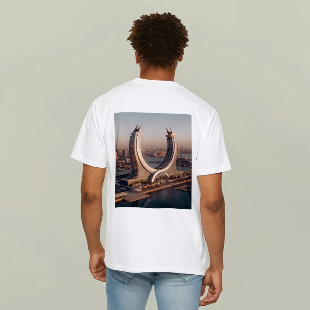 Lusail Tower Doha Qatar Coastal Skyline – T-Shirts