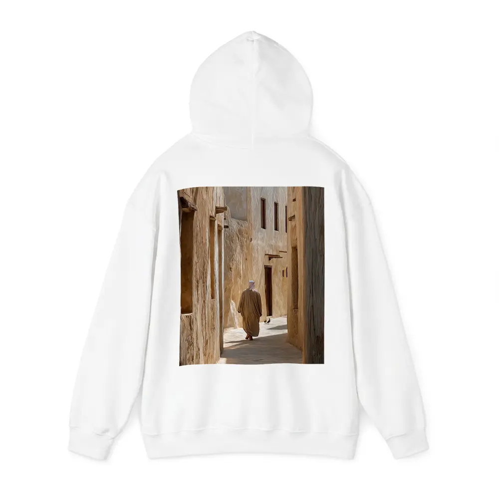 Man Walking Ancient Alley Middle East – Hoodies