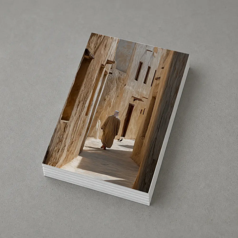 Man Walking Ancient Alley Middle East – Postcards