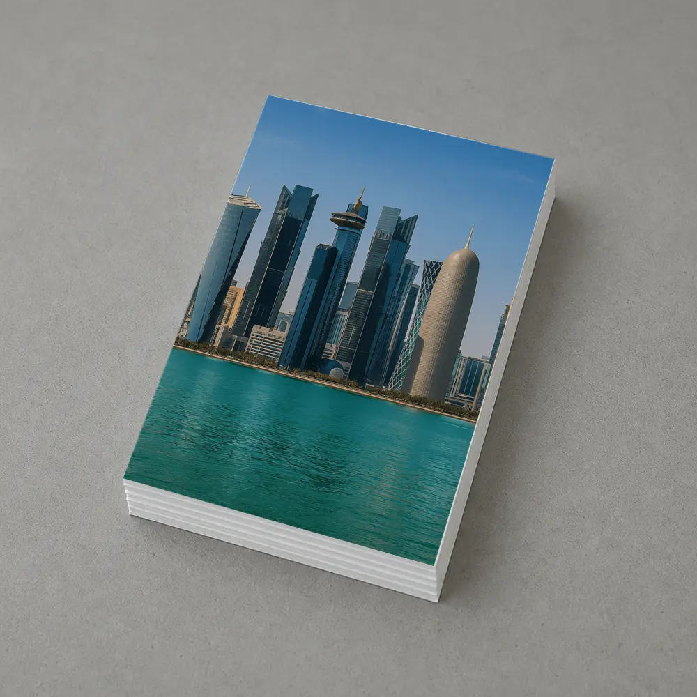 Doha Qatar Skyline Over Turquoise Water – Postcards