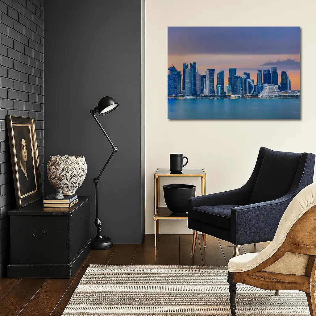 Doha Qatar Skyline At Dusk – Wall Art