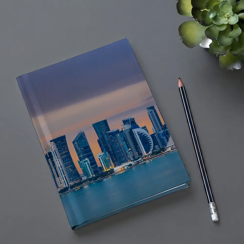 Doha Qatar Skyline At Dusk – Notebooks