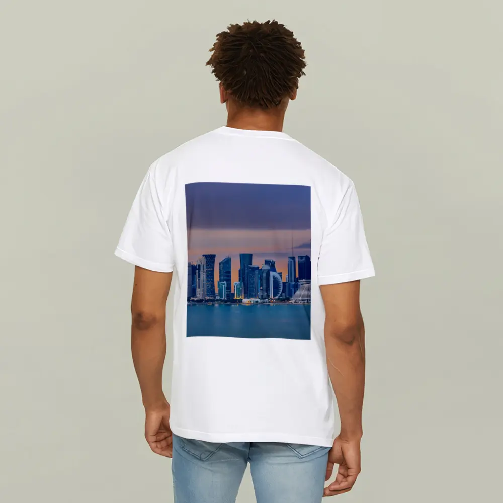 Doha Qatar Skyline At Dusk – T-Shirts