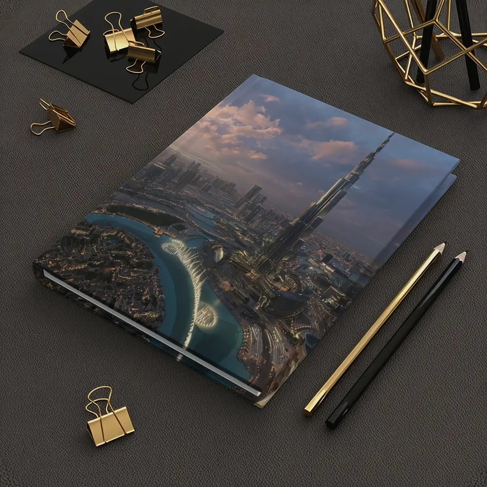 Burj Khalifa Dubai Skyline Aerial Sunset View – Notebooks