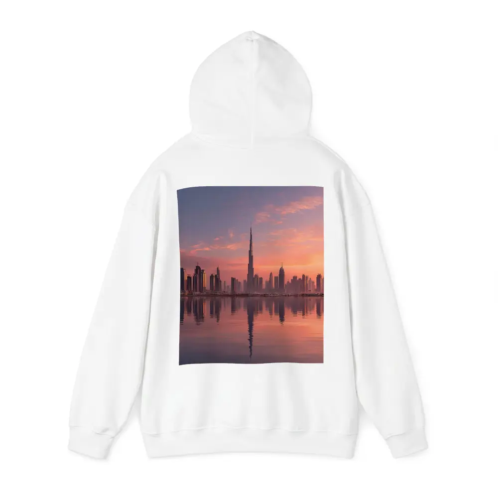 Dubai Skyline Burj Khalifa Sunset Reflection – Hoodies