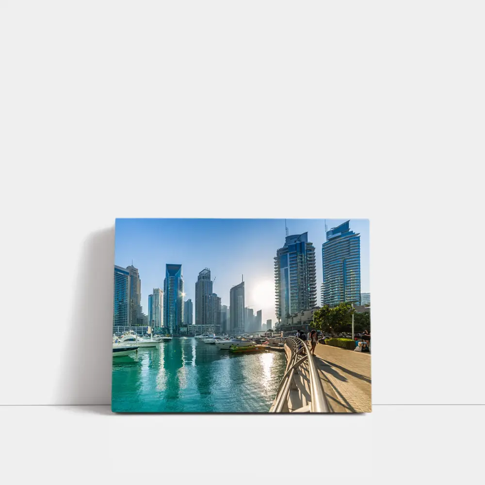 Dubai Marina Skyline Waterfront Sunny Day – Wall Art