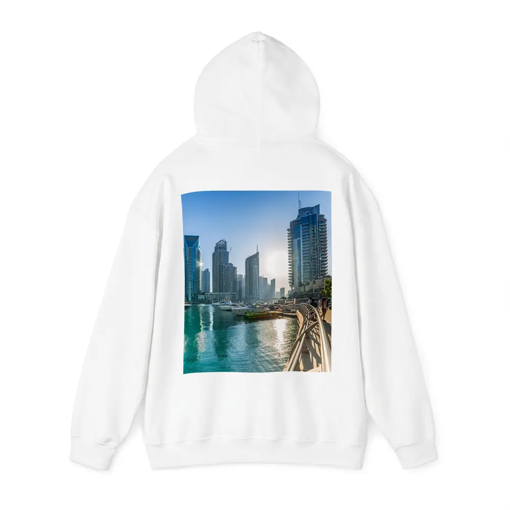 Dubai Marina Skyline Waterfront Sunny Day – Hoodies
