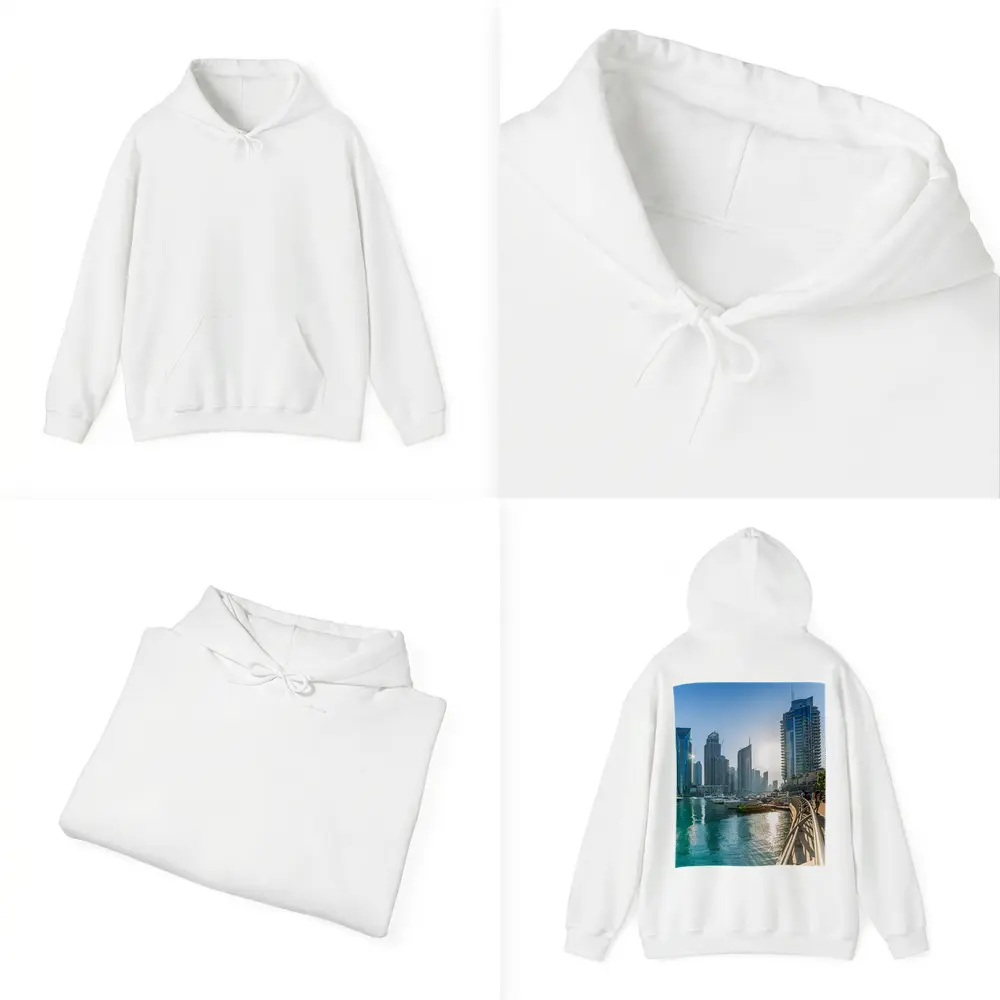 Dubai Marina Skyline Waterfront Sunny Day – Hoodies