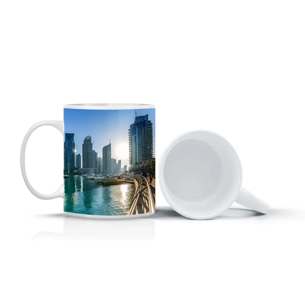 Dubai Marina Skyline Waterfront Sunny Day – Mugs