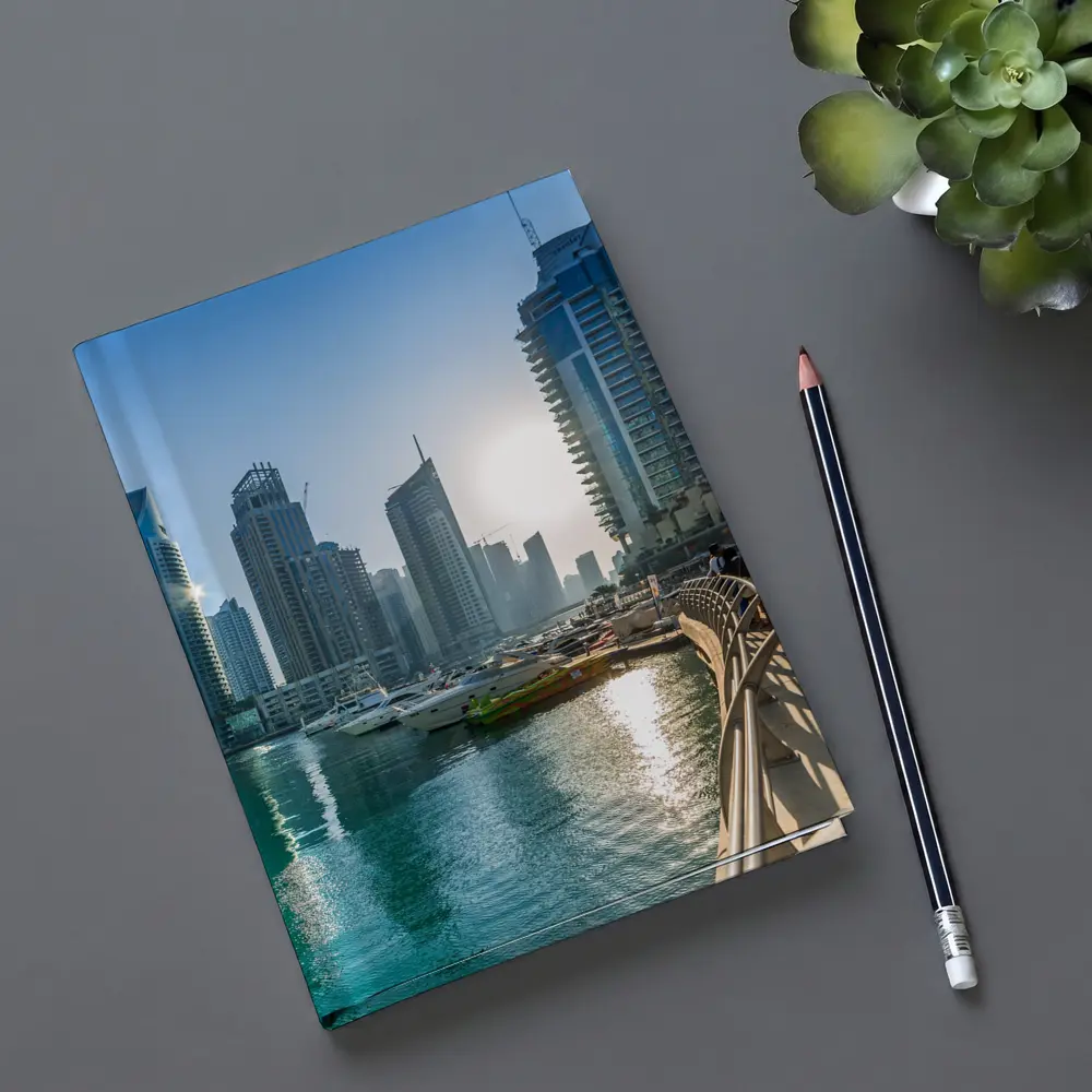 Dubai Marina Skyline Waterfront Sunny Day – Notebooks