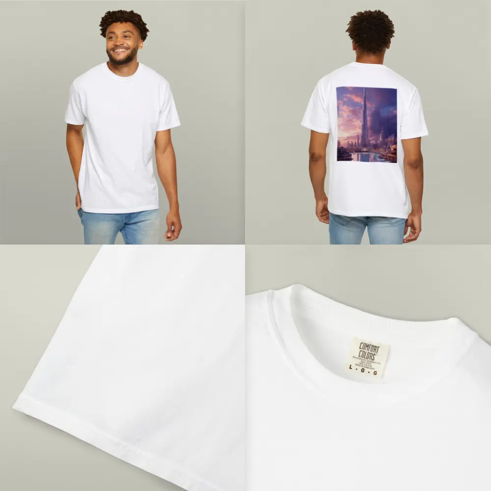 Burj Khalifa Dubai Skyline Purple Sunset – T-Shirts